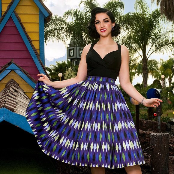 Pinup Couture Dresses & Skirts - Pinup Couture Purple Harlequin 1950s Skirt